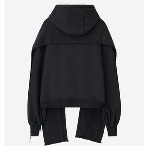 BLR Dyed Raw edge Hoodie with Linen Muffler Black L New In Packaging
